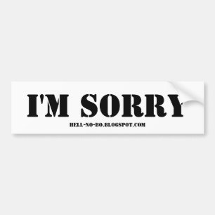 Pegatina Para Coche Soy SORRY-BLACK EN BLANCO