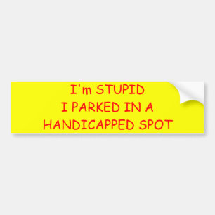Pegatina Para Coche Soy STUPIDI PARQUEADO EN UN PUNTO PERJUDICADO