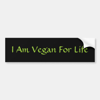 Pegatina Para Coche Soy vegano para la vida. Verde. Lema.
