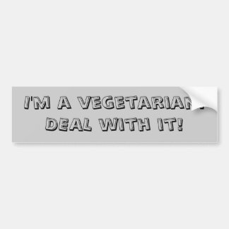 Pegatina Para Coche Soy vegetariano. ¡OCULTAR!
