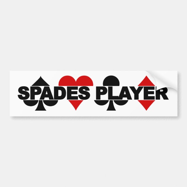 Pegatina Para Coche Spades Player bumpersticker (Frente)