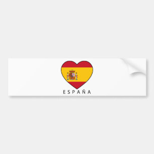 Pegatina Para Coche Spain Heart with black ESPANA