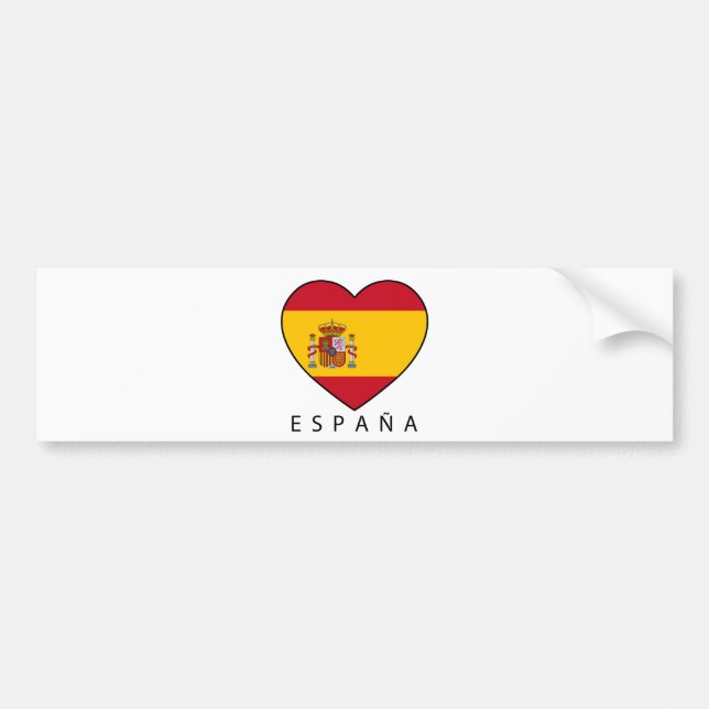 Pegatina Para Coche Spain Heart with black ESPANA (Frente)