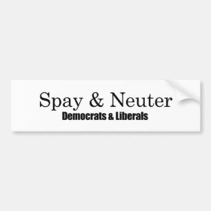 Pegatina Para Coche Spay y neutralice a los liberales