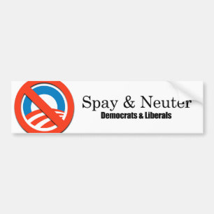 Pegatina Para Coche Spay y neutralice a los liberales