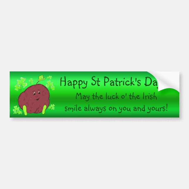 Pegatina Para Coche Spudman Paddy St Patrick's Day bumper sticker stic (Frente)