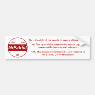 Pegatina Para Coche Sr. Patriot, el bumpersticker
