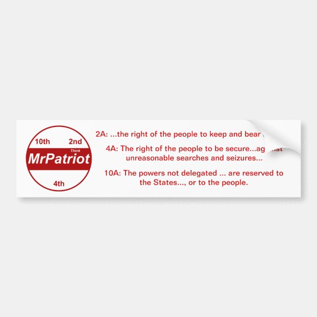 Pegatina Para Coche Sr. Patriot, el bumpersticker (Frente)