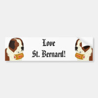St Bernard con un pequeño barril de vino - línea