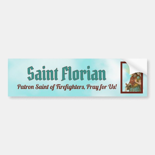Pegatina Para Coche St. Florian con cubo (cielo despejado; M 019) (Frente)