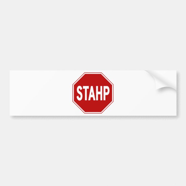 Pegatina Para Coche ¡STAHP! Rótulo (Frente)
