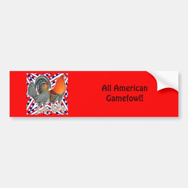 Pegatina Para Coche Stars and Stripes Gamefowl (Frente)