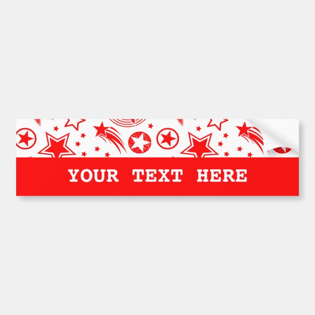 Pegatina Para Coche Stars Tattoos rojo + tus ideas (Frente)