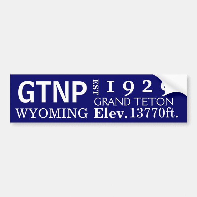 Pegatina Para Coche Stats magnífico del parque nacional de Teton (Frente)