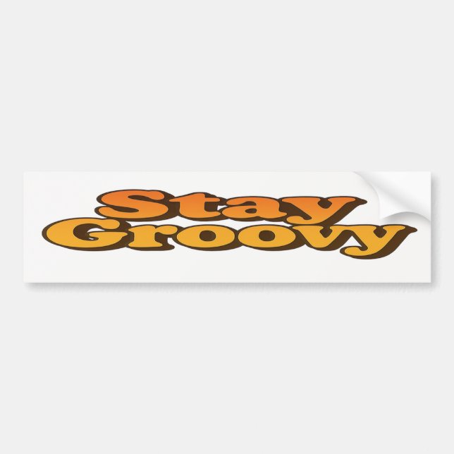 Pegatina Para Coche Stay Groovy 70 Retro Bubble Letter Bumper Sticker (Frente)
