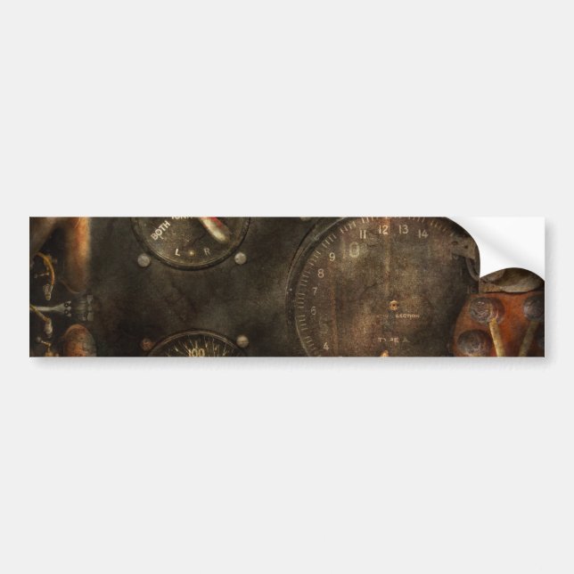 Pegatina Para Coche Steampunk - compruebe su presión (Frente)