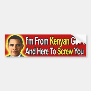 Pegatina Para Coche sticker anti Obama "Soy del gobierno keniano"