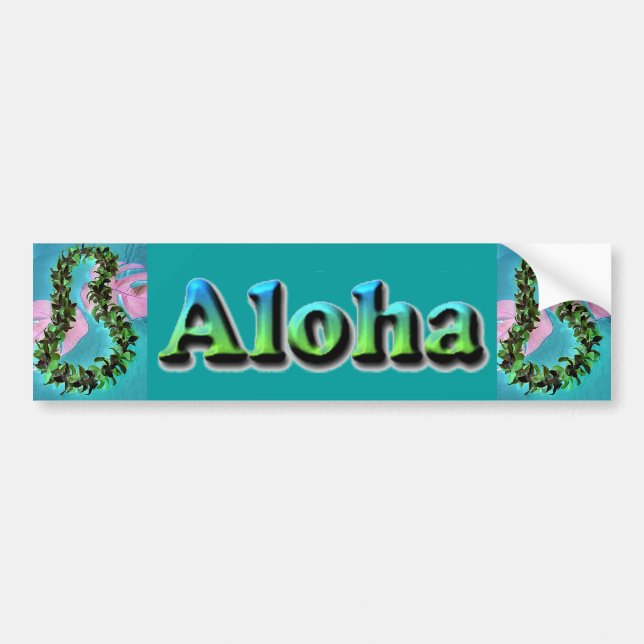 Pegatina Para Coche sticker bumper de Hawaiian Aloha Lei (Frente)