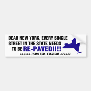 Pegatina Para Coche sticker bumper de New York POTHOLES