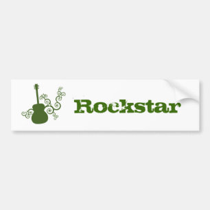 Pegatina Para Coche Sticker de la guitarra de Rockstar, verde