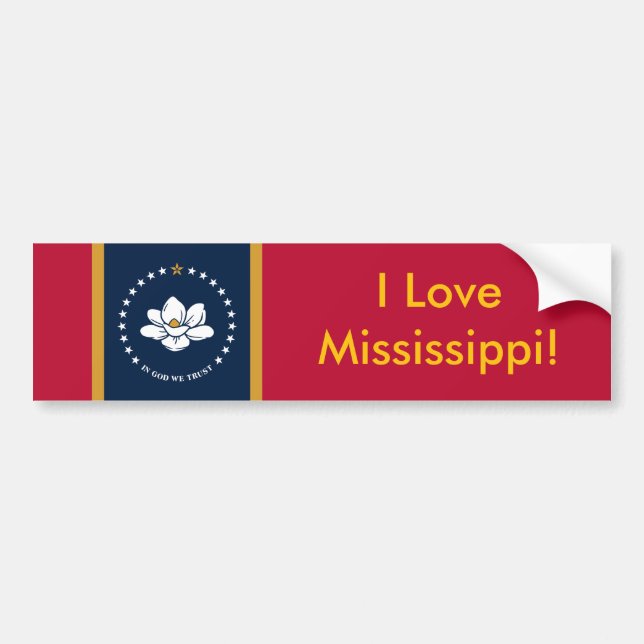 Pegatina Para Coche Sticker Flag of Mississippi State, USA (Frente)