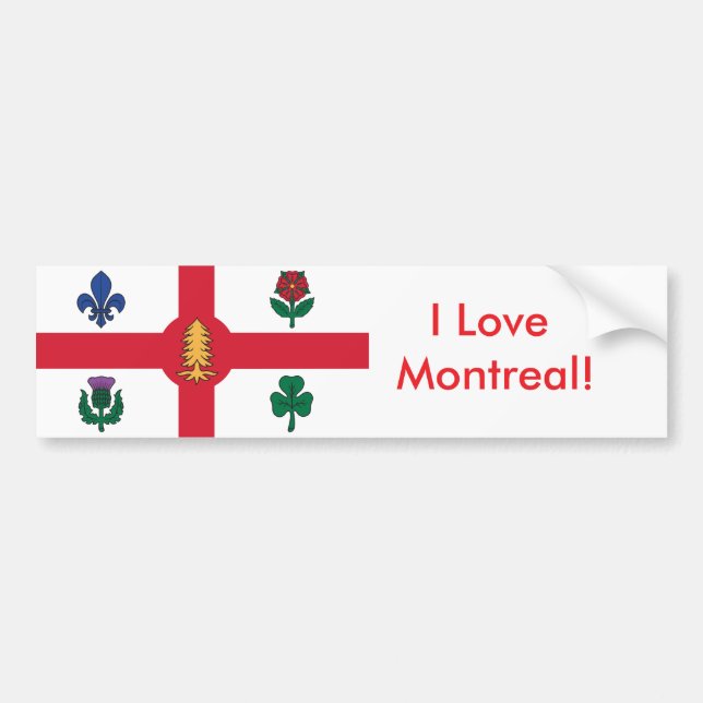 Pegatina Para Coche Sticker Flag of Montreal, Canada (Frente)