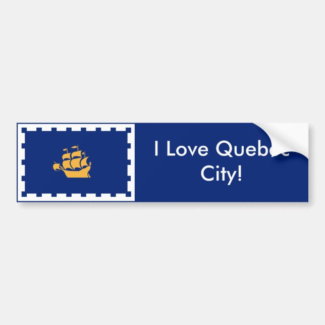 Pegatina Para Coche Sticker Flag of Quebec City, Canada (Frente)