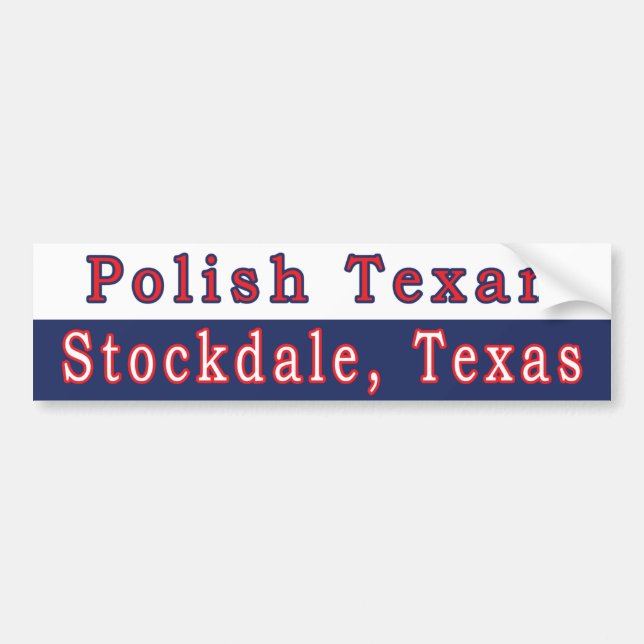 Pegatina Para Coche Stockdale Polaco Texman Bumper Sticker (Frente)