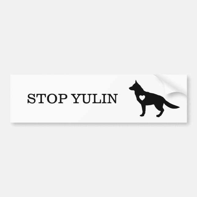 Pegatina Para Coche "STOP YULIN" Animal Awareness Bumper Sticker (Frente)