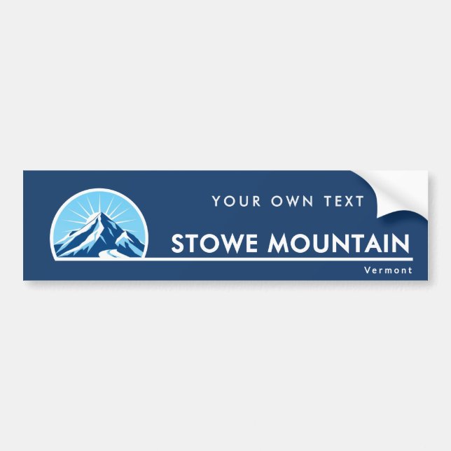 Pegatina Para Coche Stowe Mountain Vermont mountain Bumper Sticker (Frente)