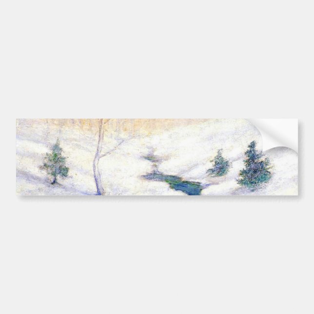 Pegatina Para Coche Stream en un paisaje invernal de nieve (arte Navid (Frente)