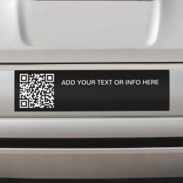 Pegatina Para Coche Su código QR aquí l Texto sencillo en blanco y neg