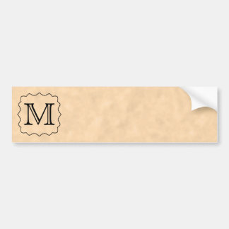 Pegatina Para Coche Su letra. Monograma de encargo. Negro y pergamino