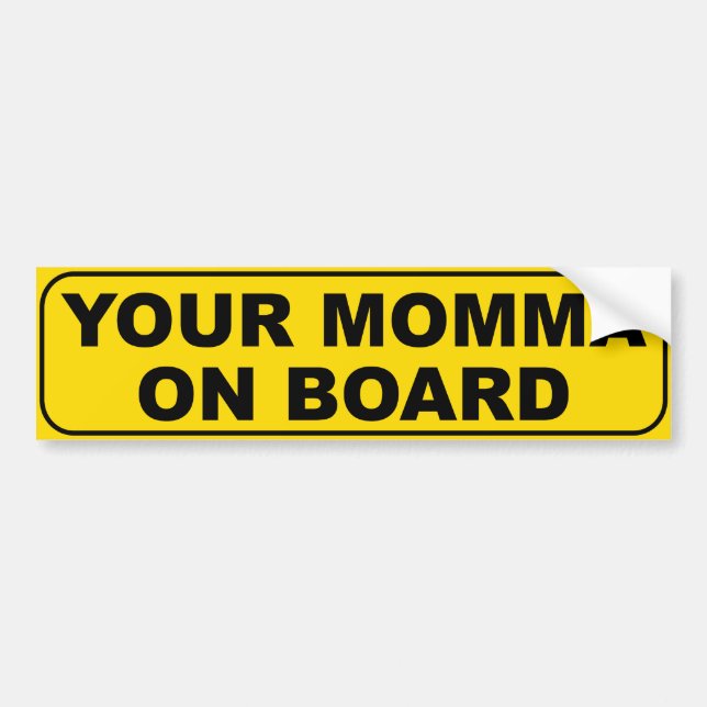 Pegatina Para Coche Su Momma a bordo (Frente)