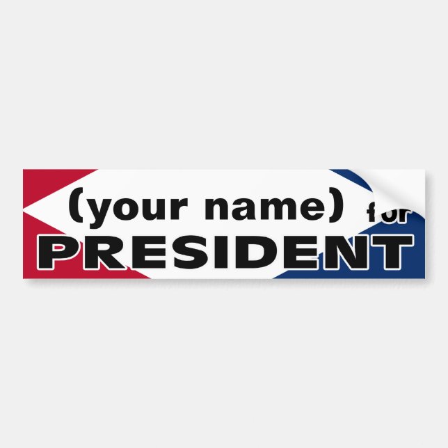 Pegatina Para Coche Su nombre para presidente Sticker (Frente)