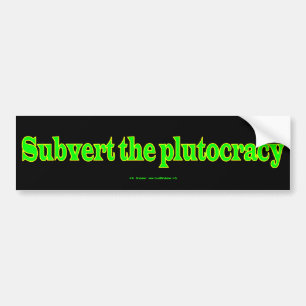 Pegatina Para Coche SubvertPlutocracy