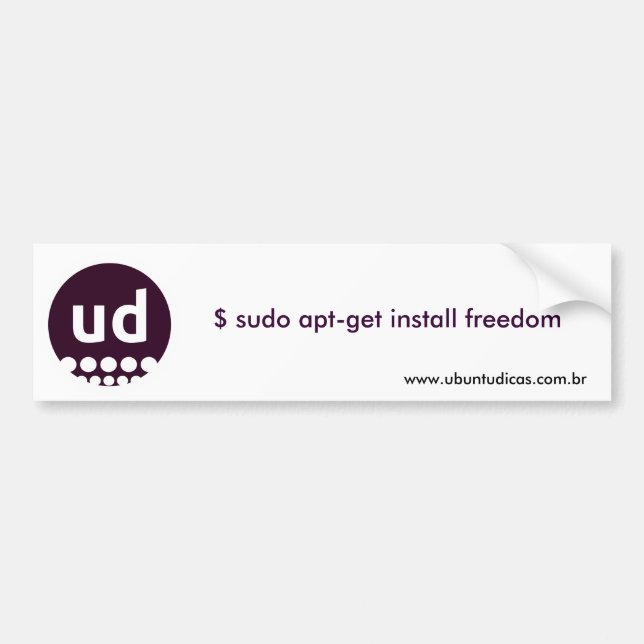 Pegatina Para Coche $ sudo apt-get install freedom (Frente)