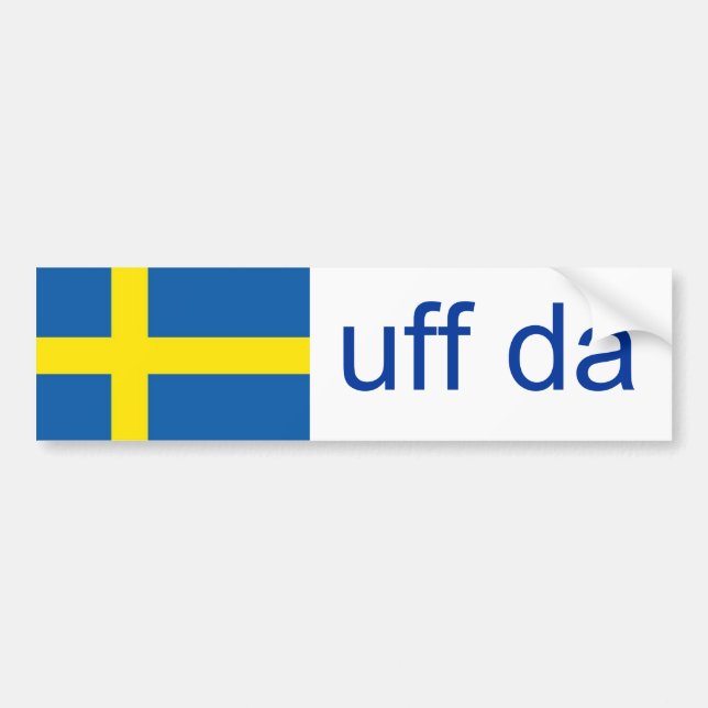 Pegatina Para Coche Sueco divertido de Uff DA Suecia (Frente)