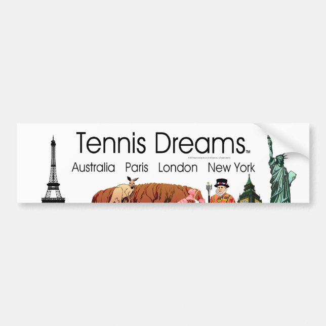 Pegatina Para Coche Sueños SUPERIORES del tenis (Frente)