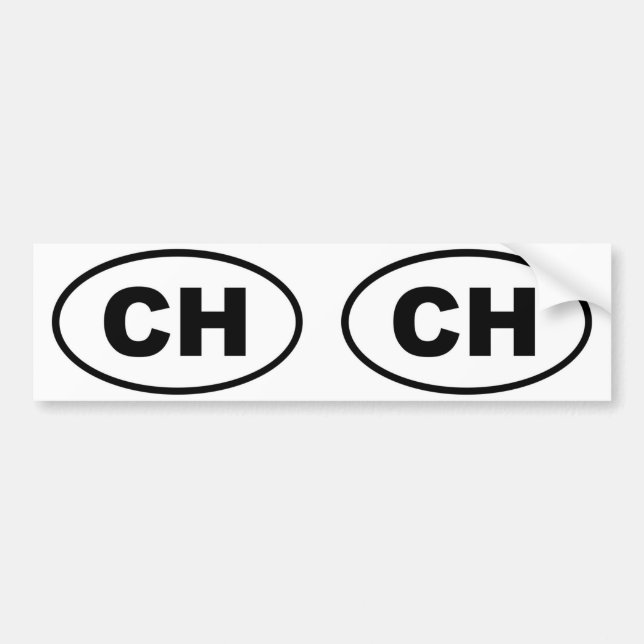 Pegatina Para Coche Suiza CH Ovalado europeo (Frente)