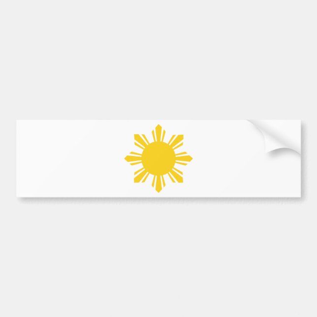 Pegatina Para Coche Sun filipino, Pinoy Sun, filipino Sun (Frente)