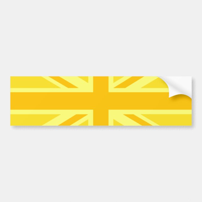 Pegatina Para Coche Sunny Yellow Union Jack British Flag Decour (Frente)