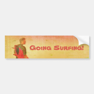 Pegatina Para Coche Surfer Dude Colorful Poster Style Bumper Sticker