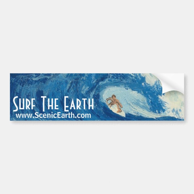 Pegatina Para Coche Surfista Surfing Surfing Bumper Sticker Art (Frente)