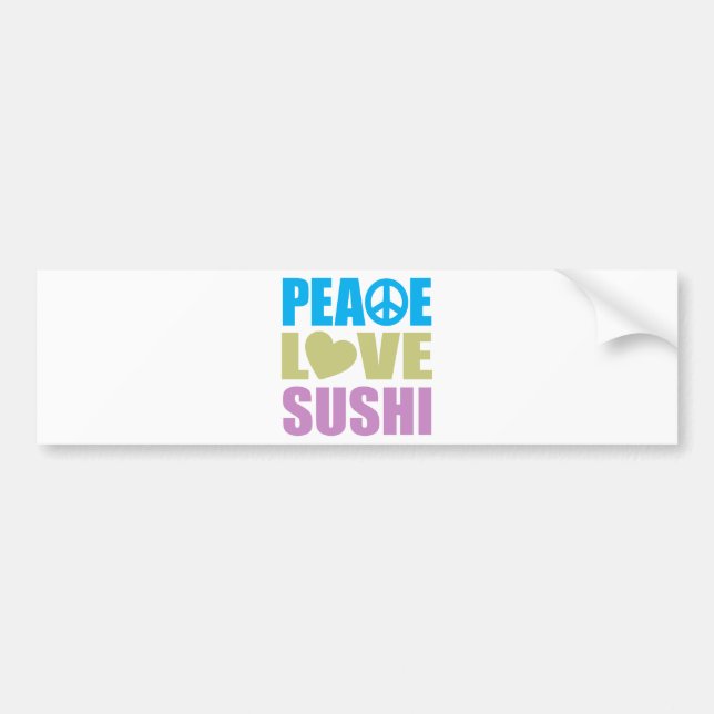 Pegatina Para Coche Sushi del amor de la paz (Frente)