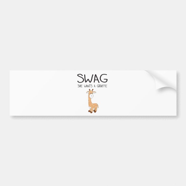 Pegatina Para Coche SWAG ella quiere una jirafa (Frente)