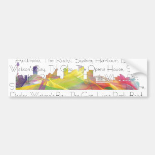 PEGATINA PARA COCHE SYDNEY, HORIZONTE WB1 DE NSW AUSTRALIA