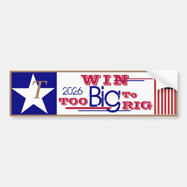 Pegatina Para Coche T is for Trump Big Win  (Frente)