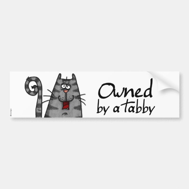 Pegatina Para Coche tabby poseído (Frente)