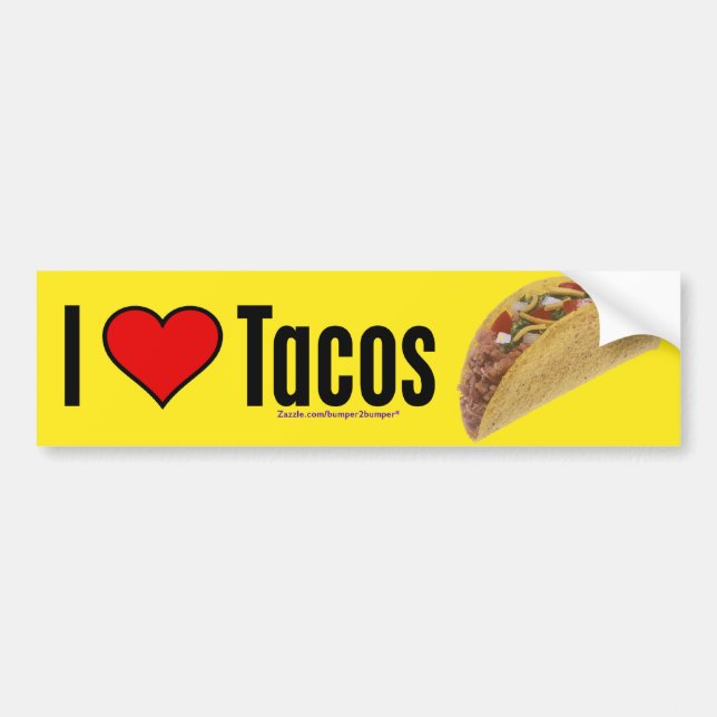 Pegatina Para Coche Tacos del amor (Frente)